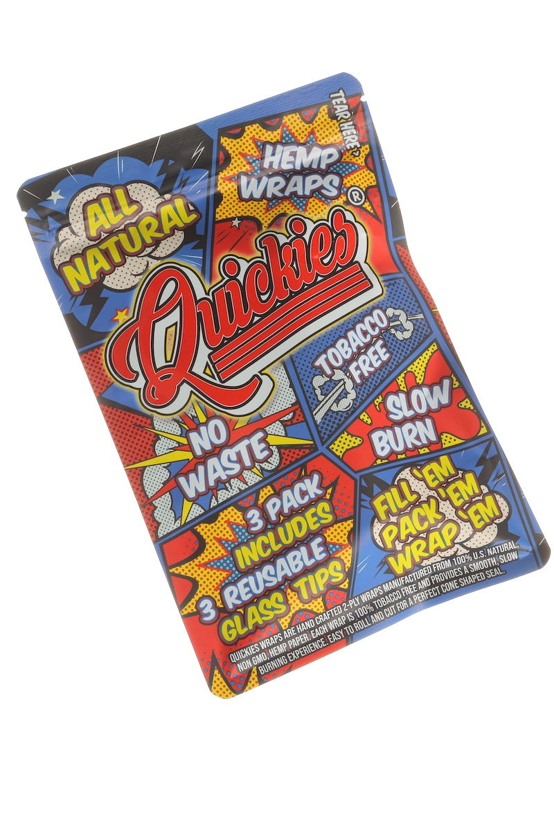 Quickies 3-Packs Hemp Wraps w/ Glass Tips